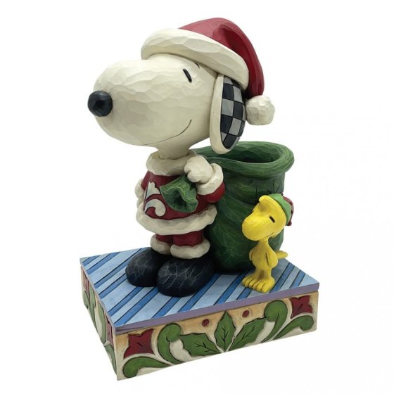 Beeldje Snoopy als Santa