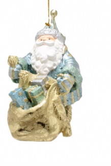 w. klassieke santa 12cm licht blauw