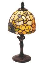 tiffanylamp 33cm hoog met vogeltje , voetje vrouwenfiguur