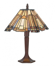 tiffanylamp klein art deco, vierkant 36cm hoog