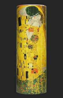 Vaas met reproduktie van \" De Kus \" door Gustave Klimt, 18cm