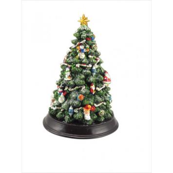 muzikale en verlichte kerstboom 30cm hoog